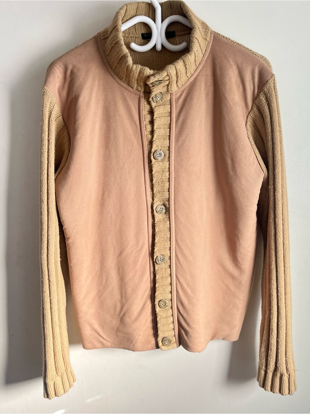 Rudsak Italy Sherpa Lined Faux Suede Knit Sweater M